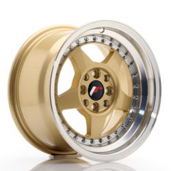 JR Wheels JR6 15x8 ET25 4x100/108 Gold w/Machined Lip