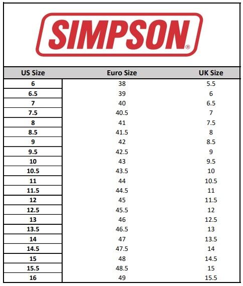 Simpson High Top Køresko, SFI 3.3/5 Godkendt, Sort