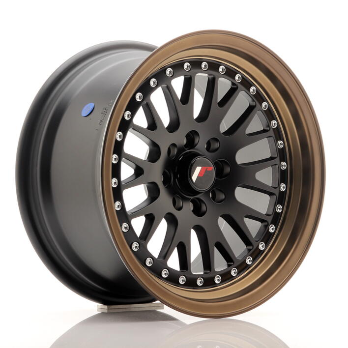 JR Wheels JR10 15x8 ET20 4x100/108 Matt Black w/Anodized Bronze Lip