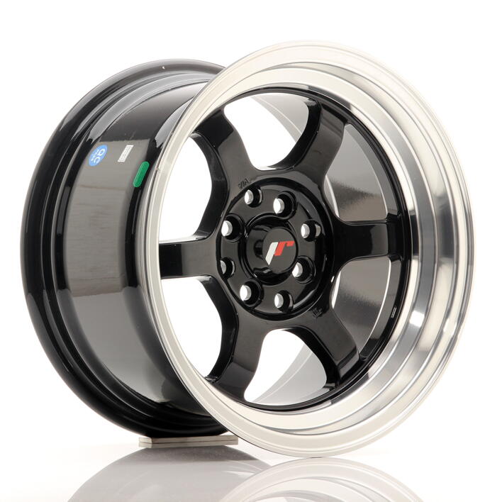 JR Wheels JR12 15x8,5 ET13 4x100/114 Gloss Black w/Machined Lip