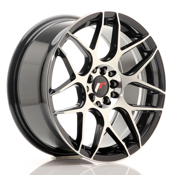 JR Wheels JR18 17x8 ET35 5x100/114 Gloss Black Machined Face