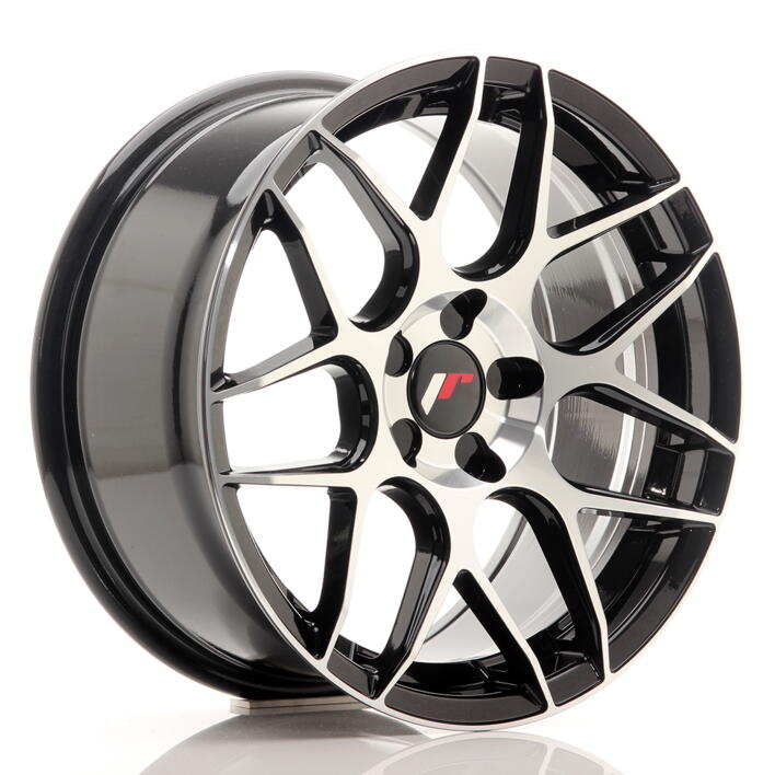 JR Wheels JR18 17x8 ET35 5H BLANK Gloss Black Machined Face