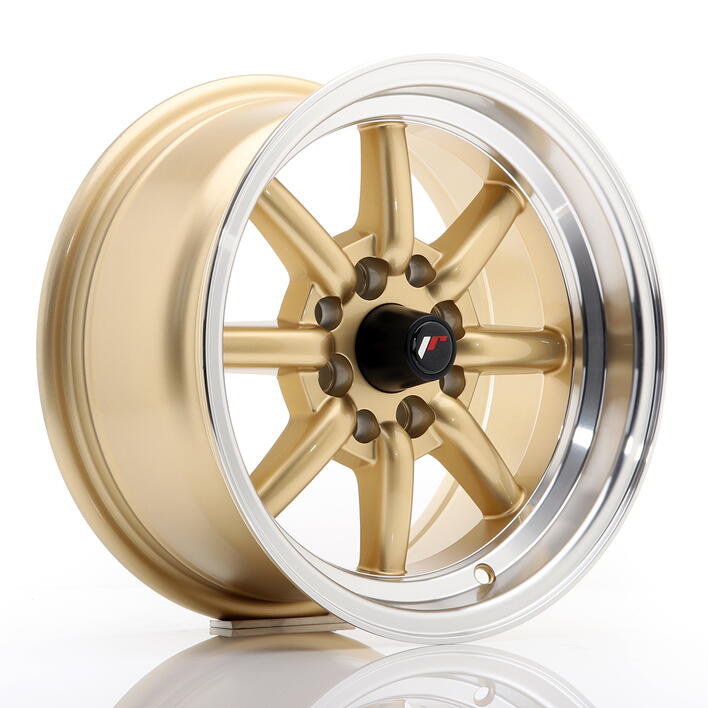 JR Wheels JR19 14x7 ET0 4x100/114 Gold w/Machined Lip