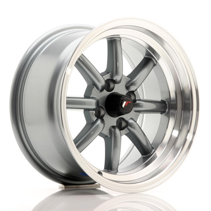 JR Wheels JR19 15x8 ET0 4x100 Gun Metal w/Machined Lip