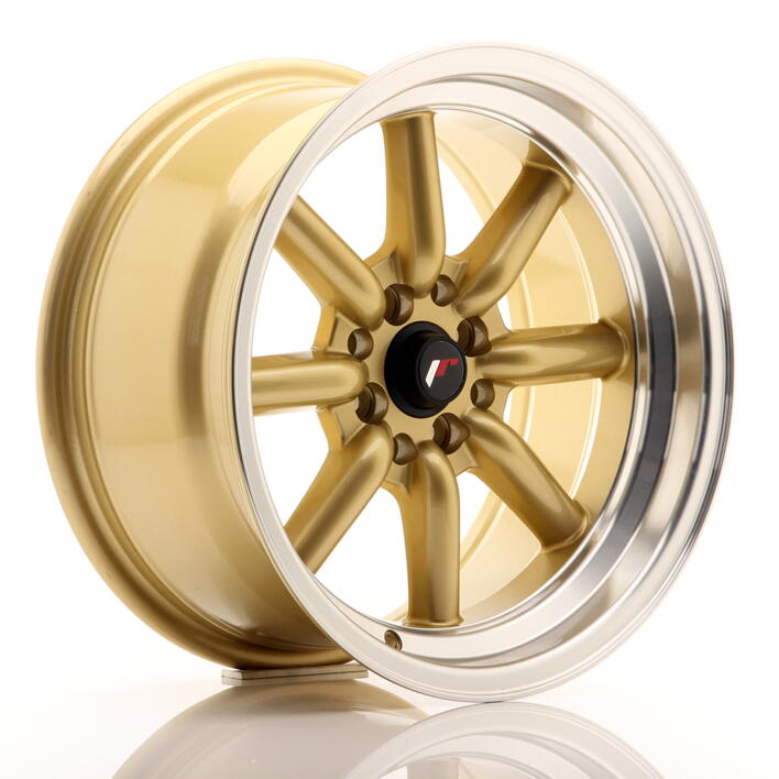 JR Wheels JR19 16x8 ET0 4x100/114 Gold w/Machined Lip