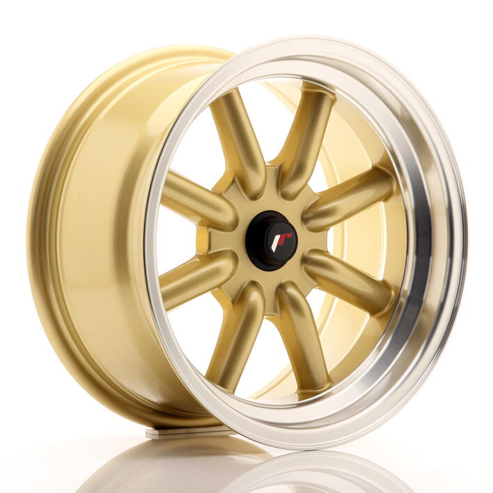 JR Wheels JR19 16x8 ET-20-0 BLANK Gold w/Machined Lip