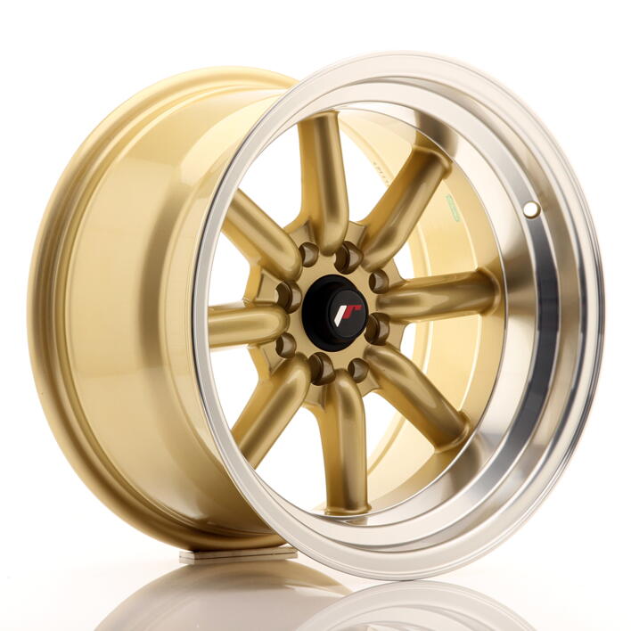 JR Wheels JR19 16x9 ET-15 4x100/114 Gold w/Machined Lip