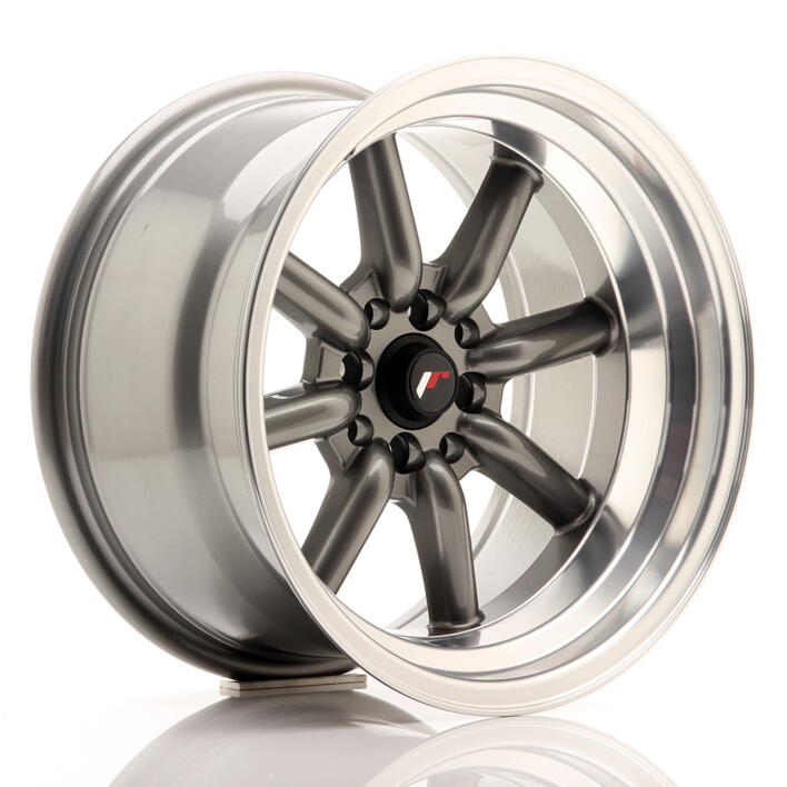 JR Wheels JR19 16x9 ET-15 4x100/114 Gun Metal w/Machined Lip