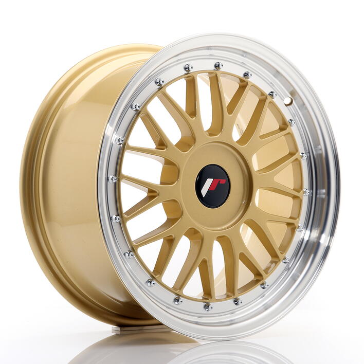 JR Wheels JR23 17x8 ET20-45 BLANK Gold w/Machined Lip