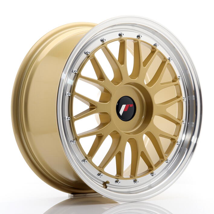 JR Wheels JR23 18x8 ET30-45 BLANK Gold w/Machined Lip