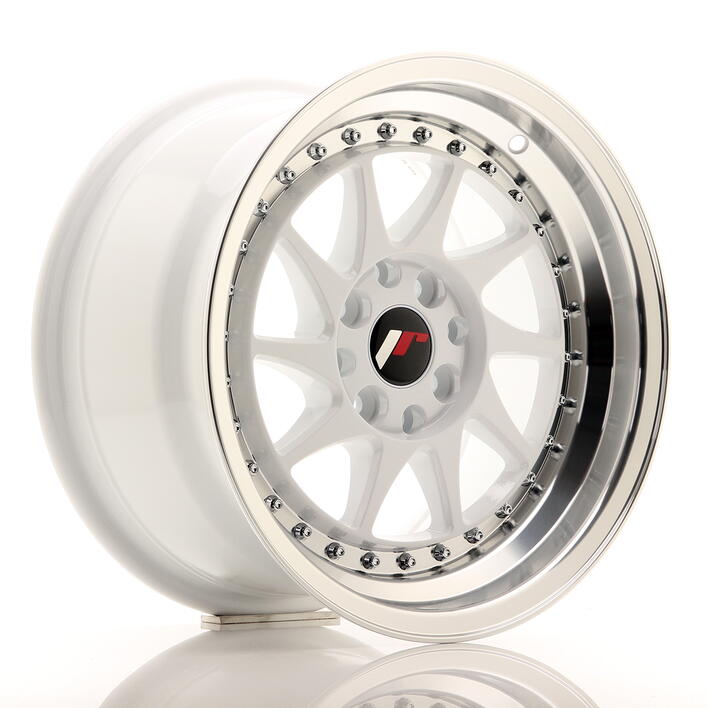 JR Wheels JR26 15x8 ET25 4x100/108 White w/Machined Lip