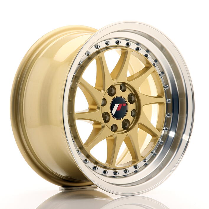 JR Wheels JR26 16x8 ET25 4x100/108 Gold w/Machined Lip