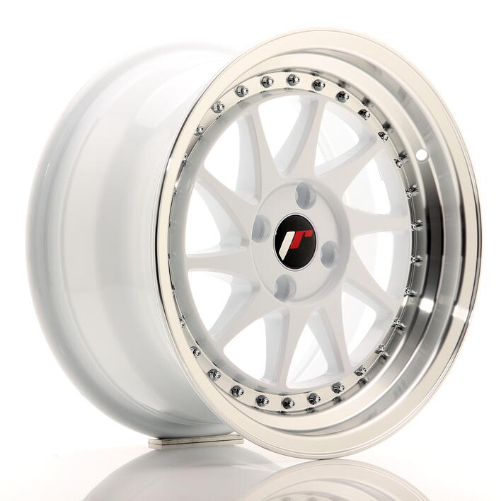 JR Wheels JR26 16x8 ET25 4x100/108 White w/Machined Lip