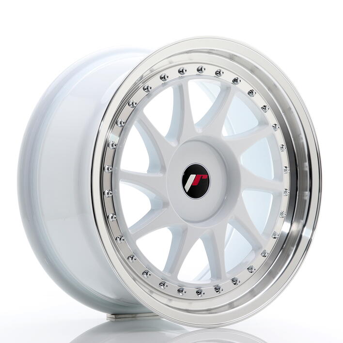 JR Wheels JR26 17x8 ET20-35 BLANK White w/Machined Lip