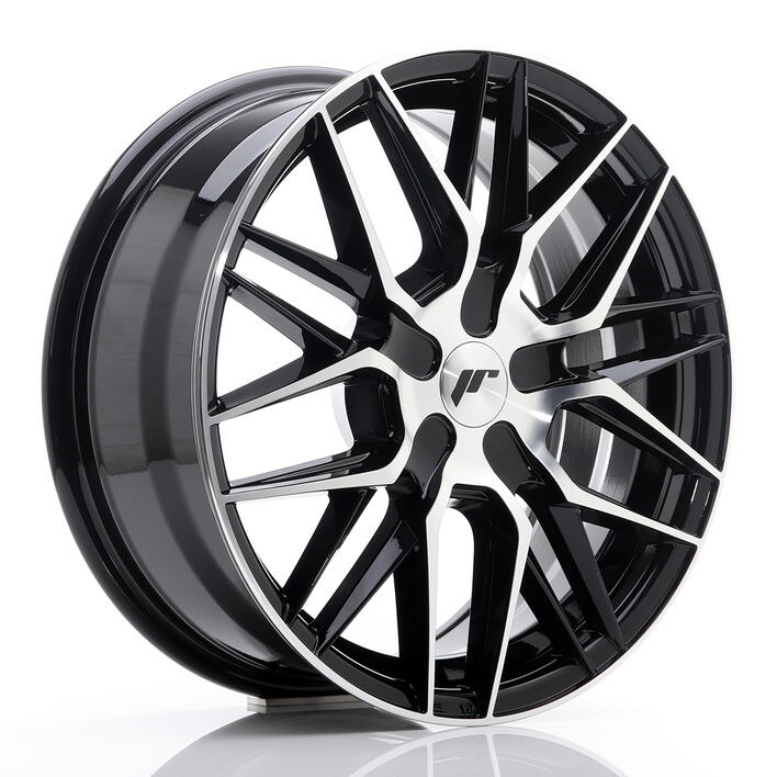 JR Wheels JR28 17x8 ET25-40 BLANK Gloss Black Machined Face