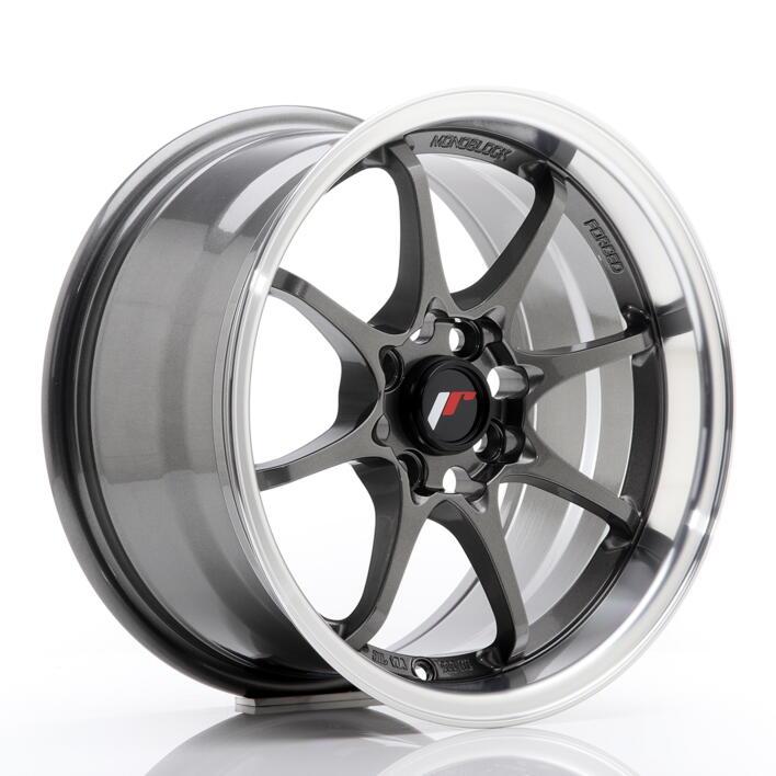 JR Wheels JR5 15x7 ET35 4x100 Gun Metal w/Machined Lip