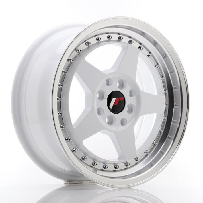 JR Wheels JR6 16x7 ET35 4x100/114 White w/Machined Lip