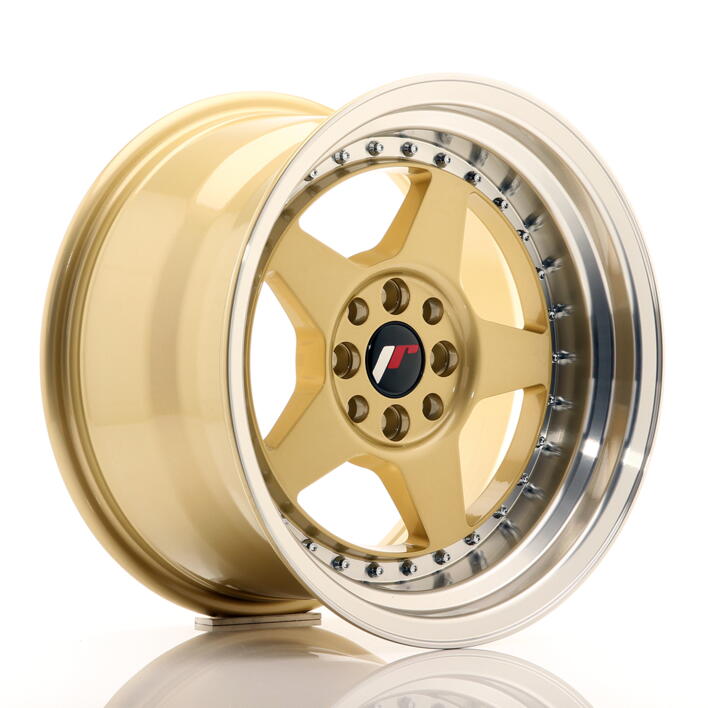 JR Wheels JR6 16x9 ET20 4x100/108 Gold w/Machined Lip