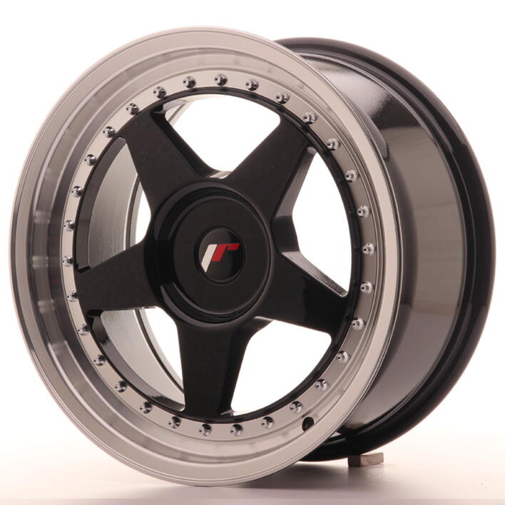 JR Wheels JR6 17x8 ET20-35 BLANK Gloss Black w/Machined