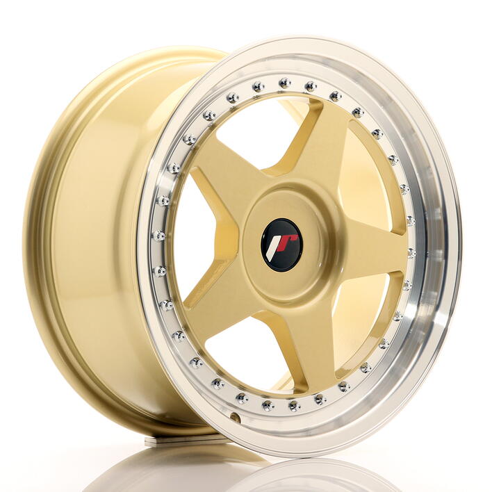 JR Wheels JR6 17x8 ET20-35 BLANK Gold w/Machined Lip