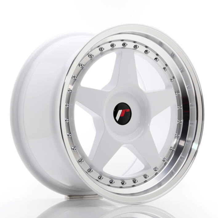 JR Wheels JR6 17x9 ET20-35 BLANK White w/Machined Lip