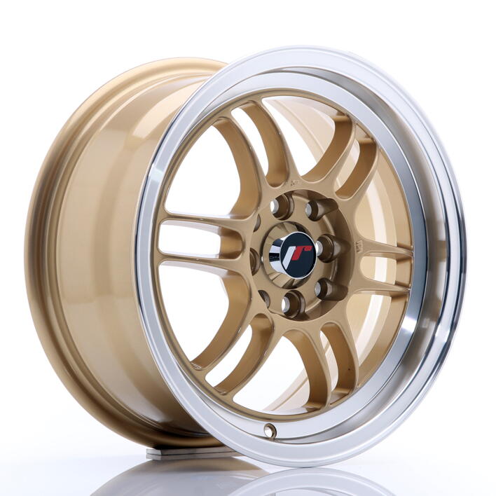 JR Wheels JR7 15x7 ET38 4x100/114 Gold w/Machined Lip