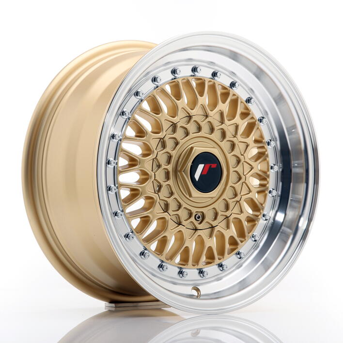 JR Wheels JR9 15x7 ET20 4x100/108 Gold w/Machined Lip