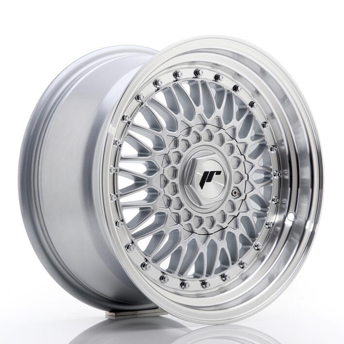 JR Wheels JR9 16x8 ET25 4x100/108 Silver w/Machined Lip+Silver Rivets