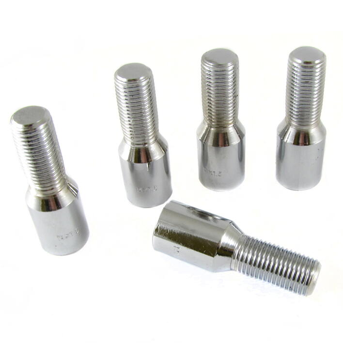 Set of 20 Short SILVER star bolts 14x1,25 + Key