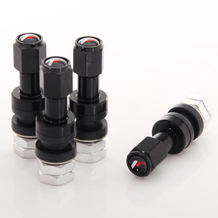 Set of Aluminum air valves JR v2 - BLACK + logo