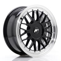 JR Wheels JR23 16x7 ET20-45 BLANK Gloss Black w/Machined Lip